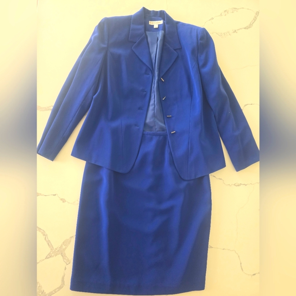 Elegant Blue Skirt Suit Set